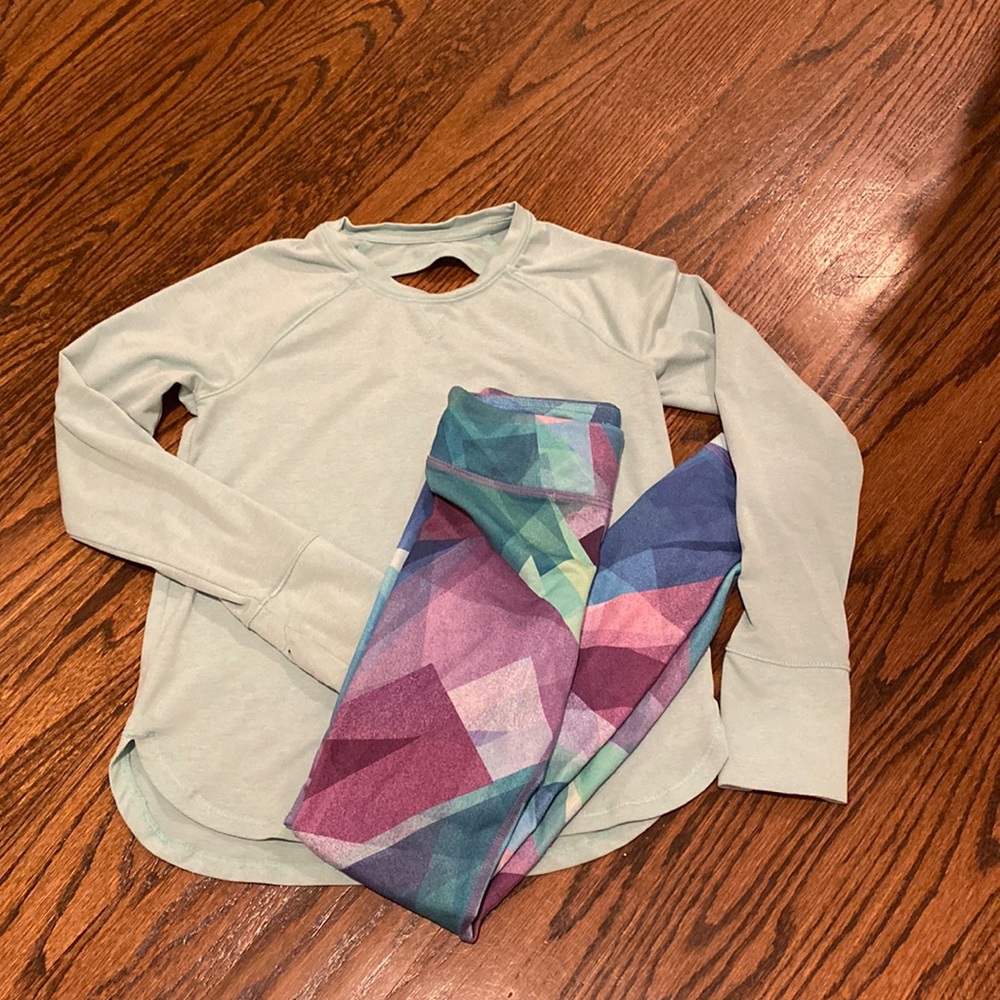 Athleta Girl Legging and Long-Sleeve Shirt Set